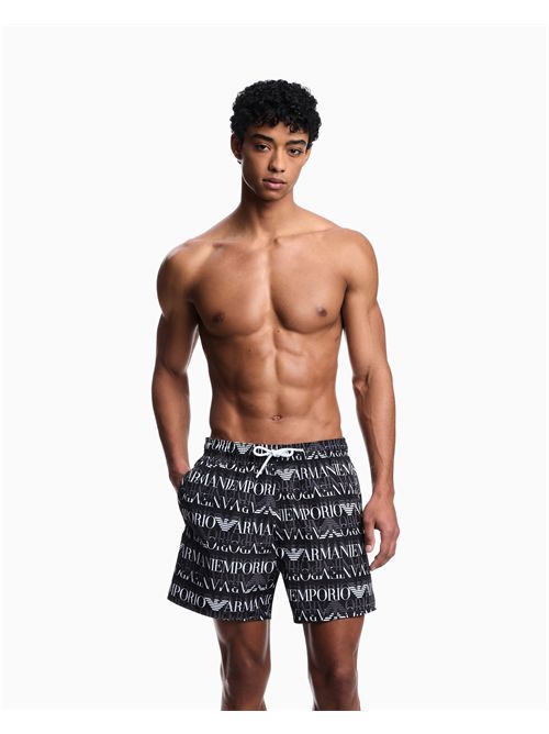 Costume shorts con macro logo all over EMPORIO ARMANI | EM000583AF12338/FC038